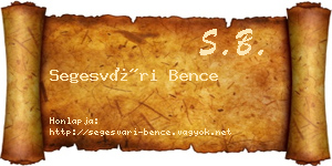 Segesvári Bence névjegykártya