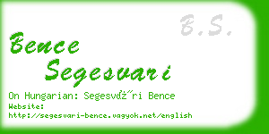 bence segesvari business card